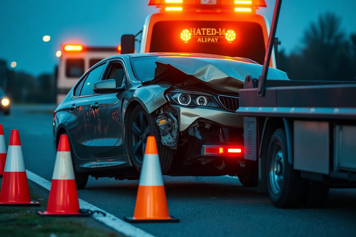 Accident recovery scene